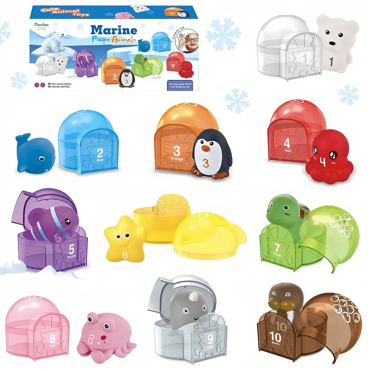 Montessori Farm Train Set for Counting, Sorting & Color Matching