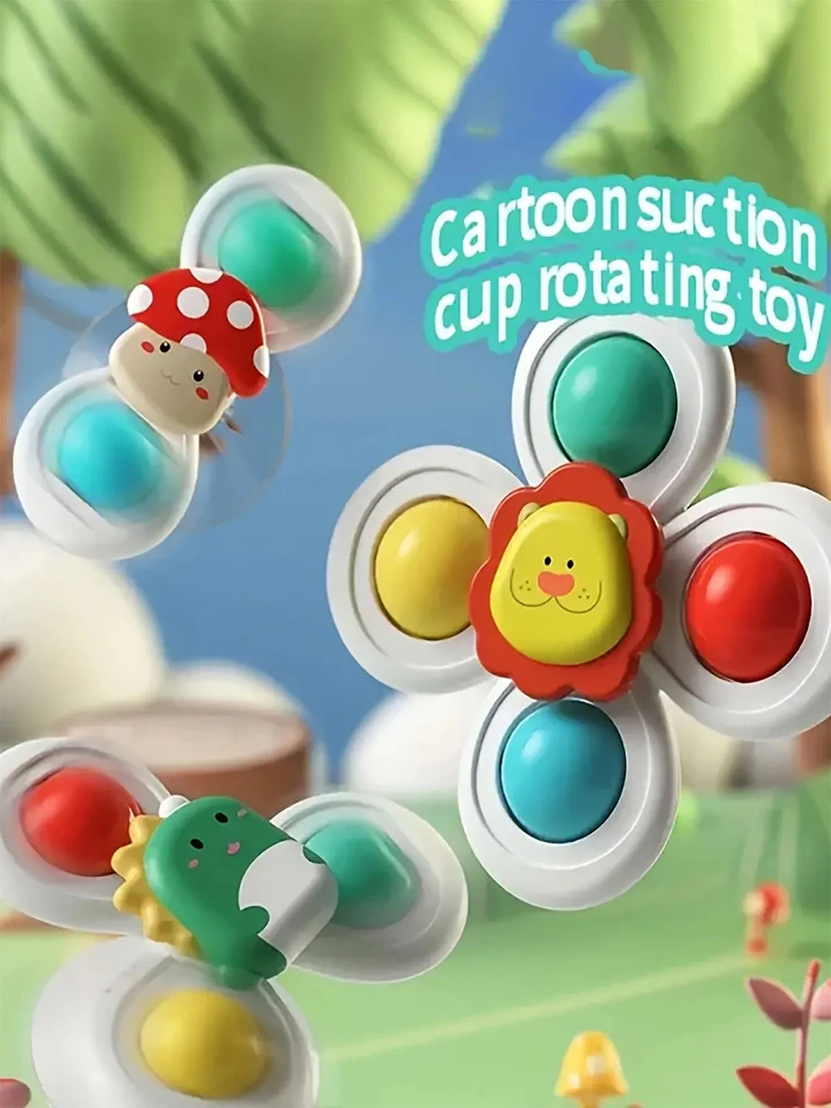 Baby Bath Spinning Toys – 3-Piece Suction Cup Set