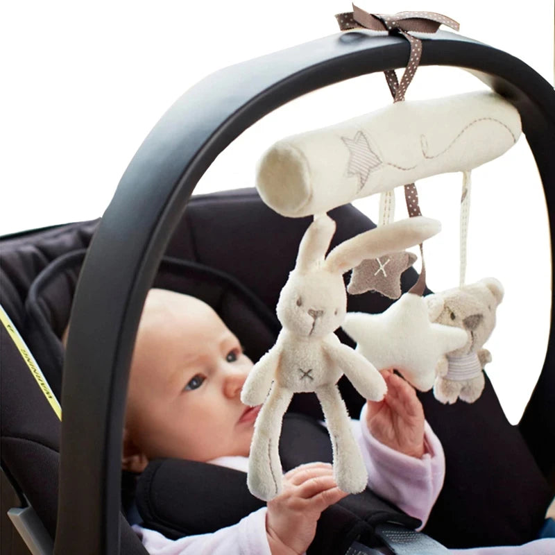 Hanging Baby Rattle Toy – Plush Rabbit Stroller Toy