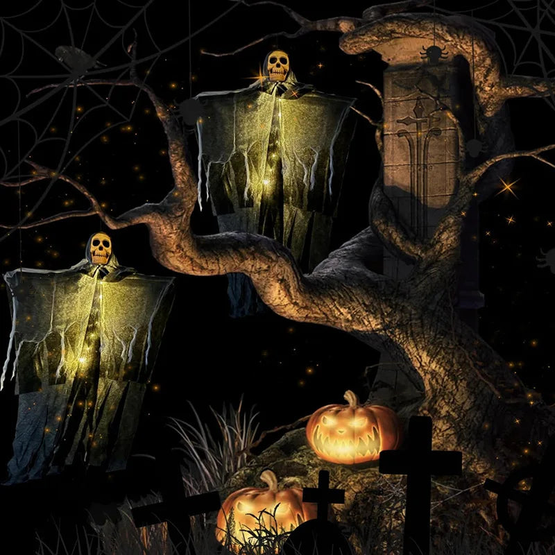 Halloween Hanging Skull Ghost Decoration for Spooky Displays