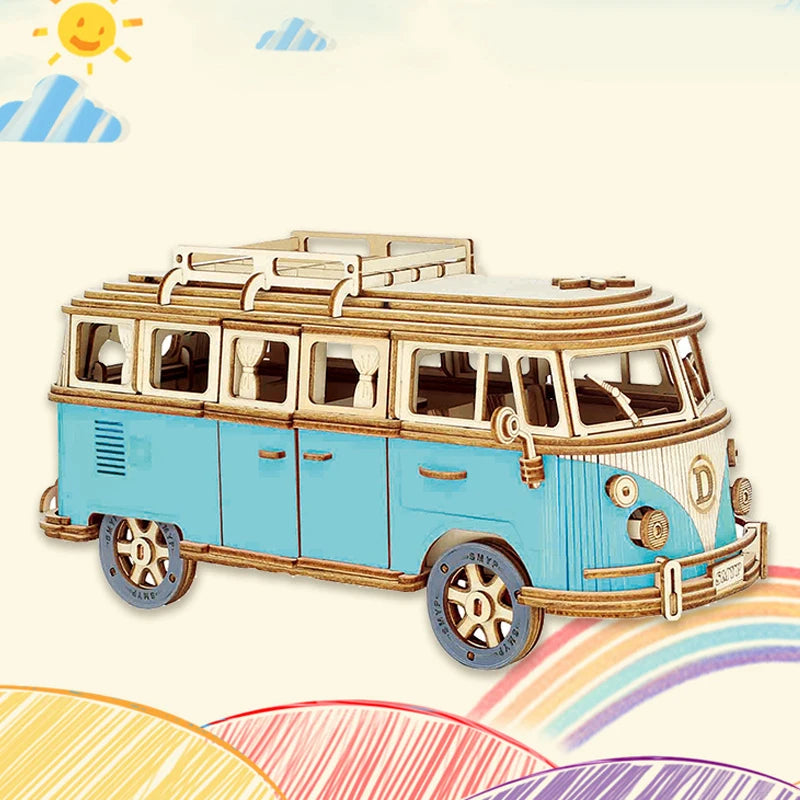 3D Wooden Puzzle DIY Vehicle Model Building Kit