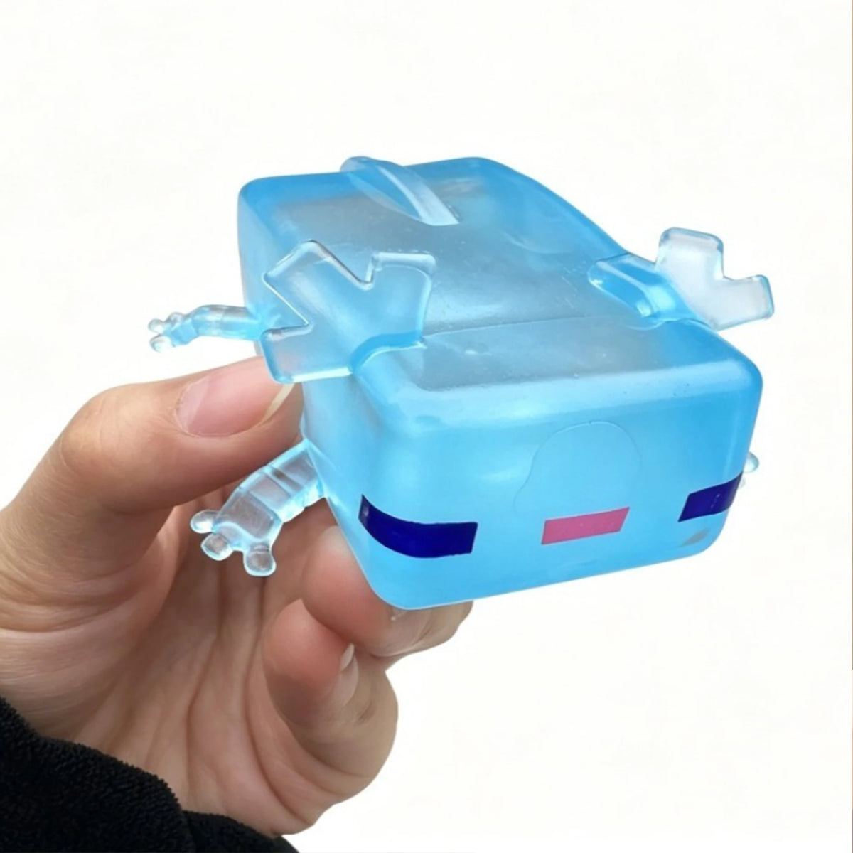 Axolotl Squishy Fidget Toy – Transparent Slow-Rising Cube