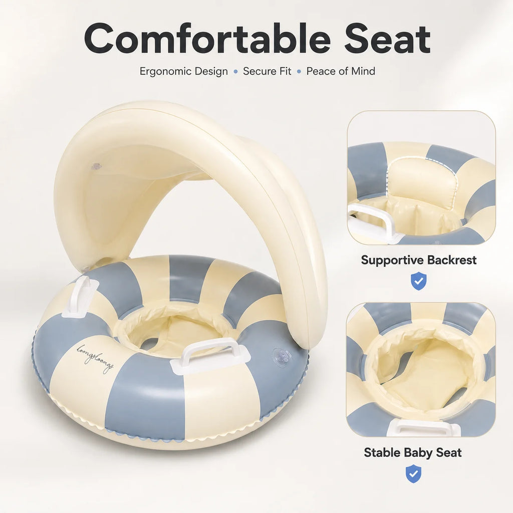 Baby Swim Float with Canopy – Inflatable Pool Seat