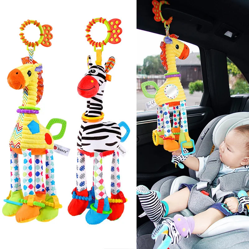 Baby Animal Rattle Toy – Plush Teether & Handbell