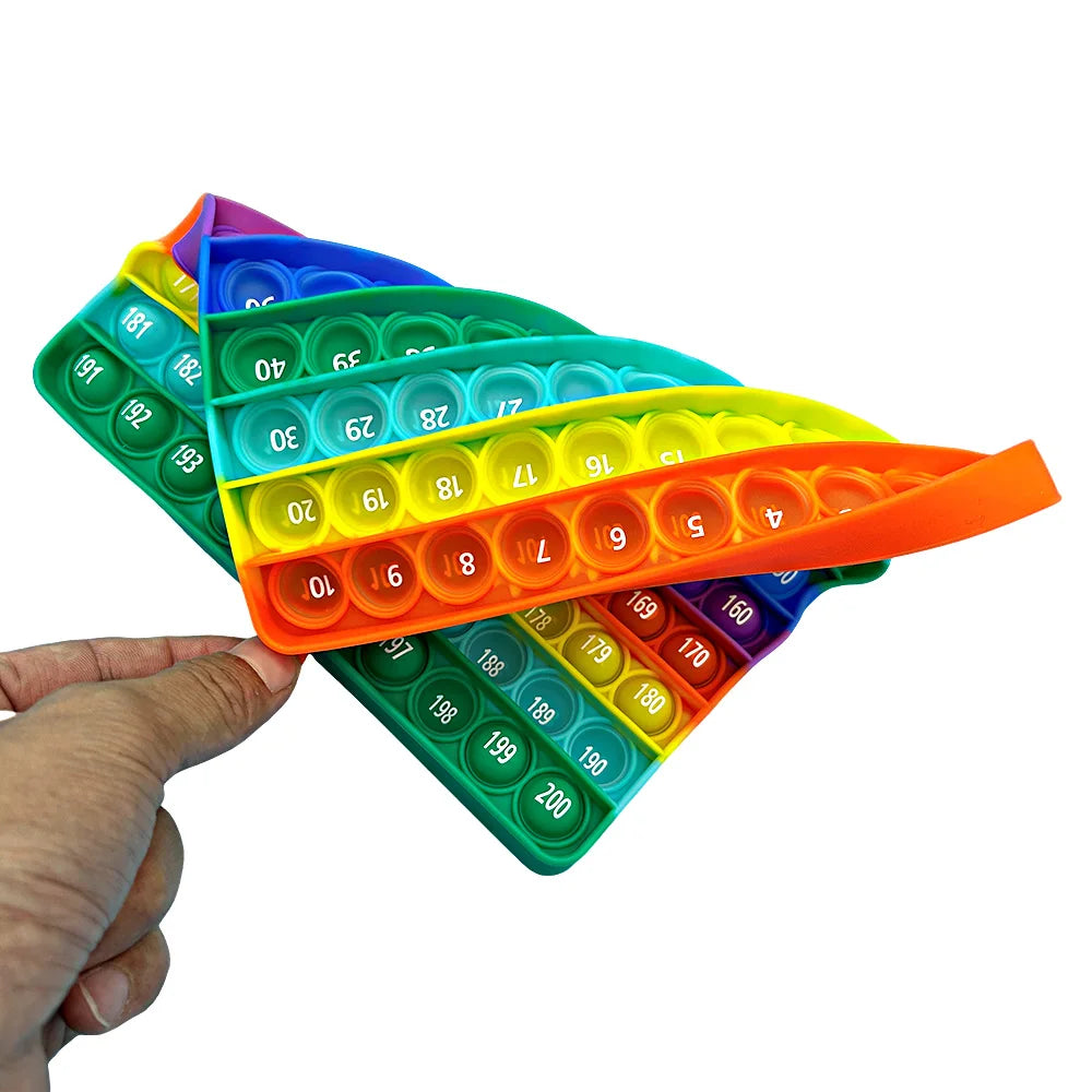 Number Counting Fidget Toy – Rainbow Silicone Math Game