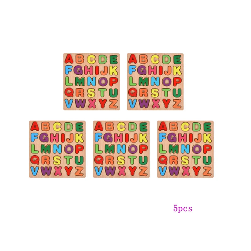 Wooden ABC Puzzle Uppercase Lowercase Alphabet Learning Toy