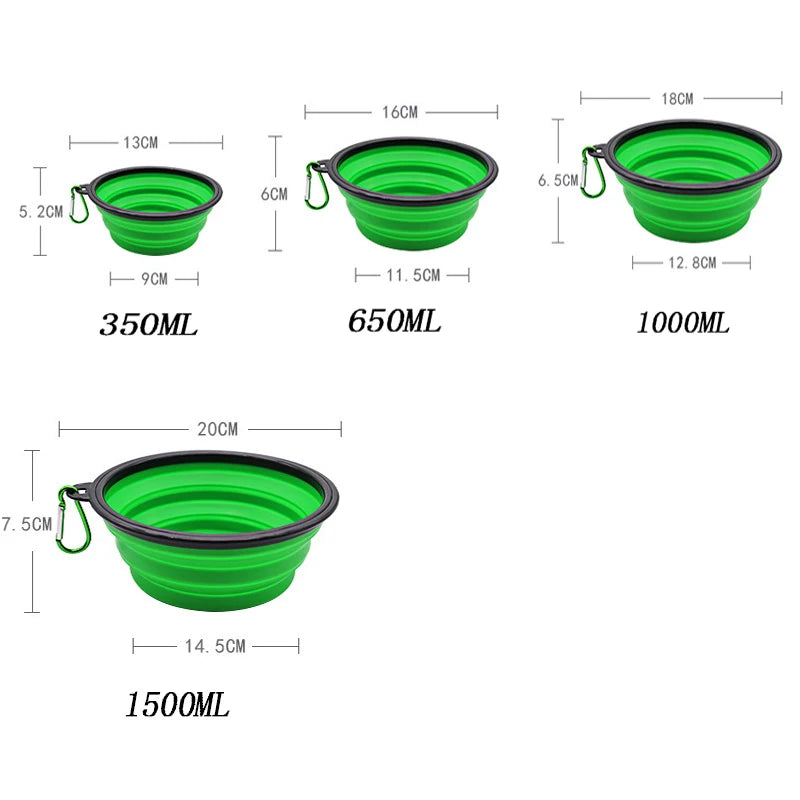 Collapsible Silicone Pet Travel Bowl for Dogs and Cats