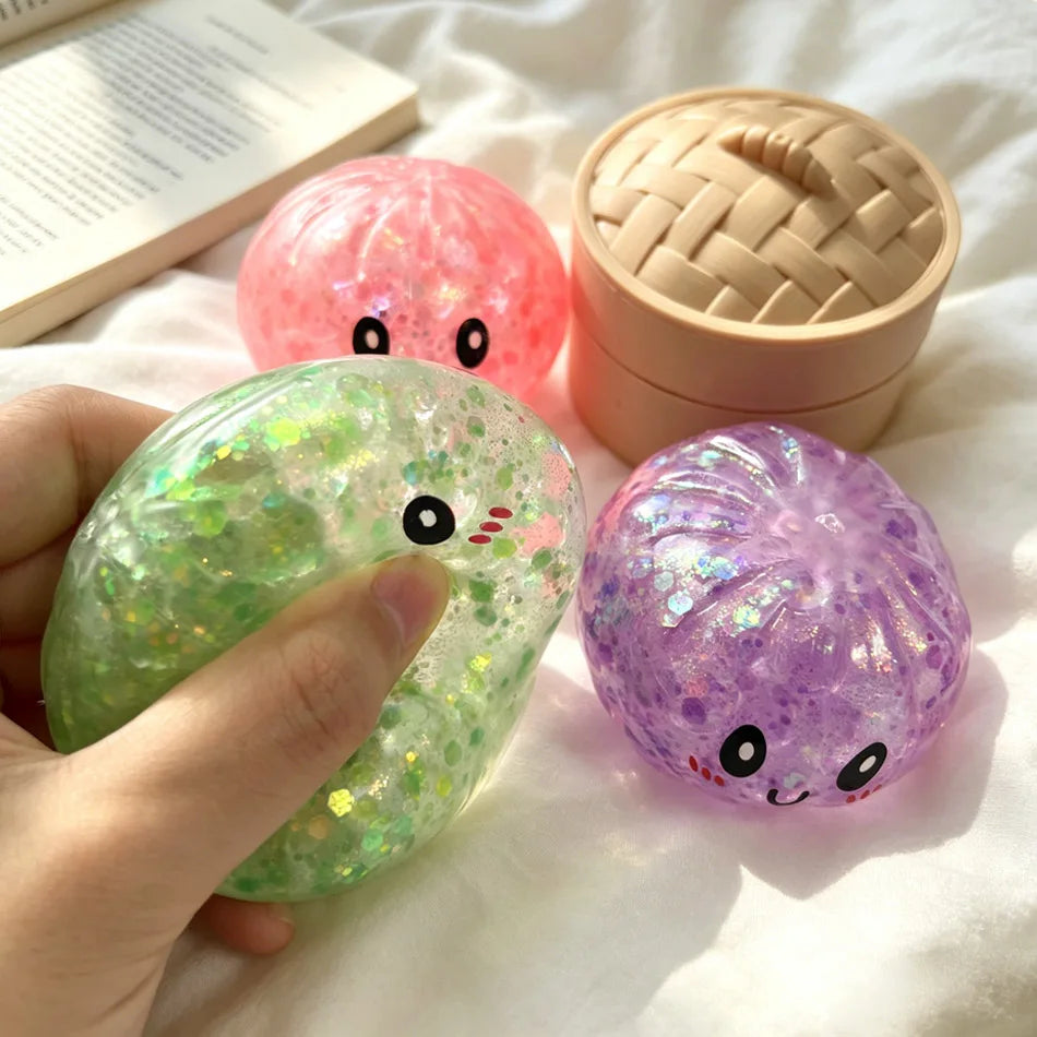 Glitter Dumpling Squishy Toy Colorful Rebound Fidget
