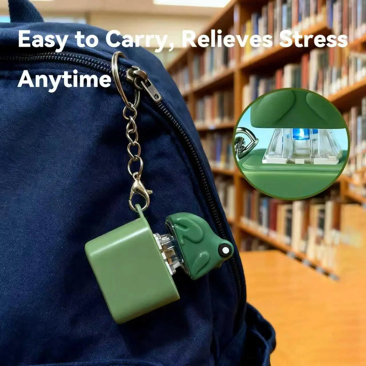 Small Yellow Duck and Frog Keychain, Duck Frog Clicker with LED Light, Adult Stress Relieving and Anxiety Sensing Toy