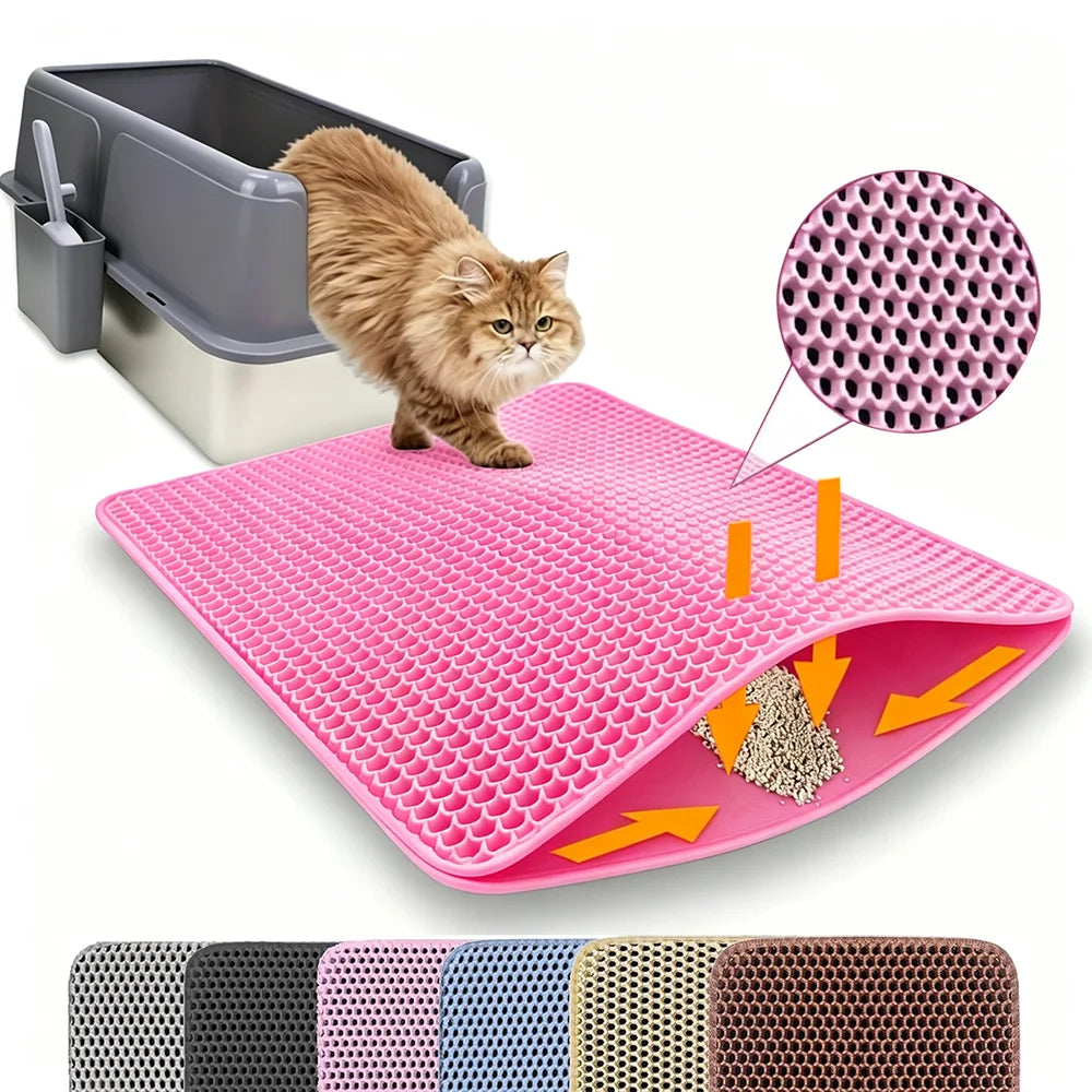Double Layer Cat Litter Mat – Waterproof Non-Slip Pet Mat