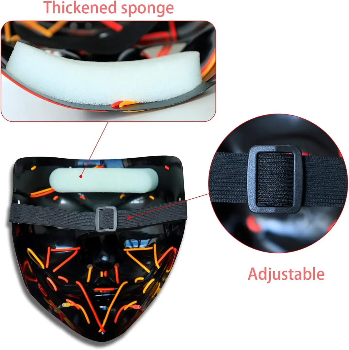 LED Halloween Mask – Light-Up Scary Mask for Costume Parties