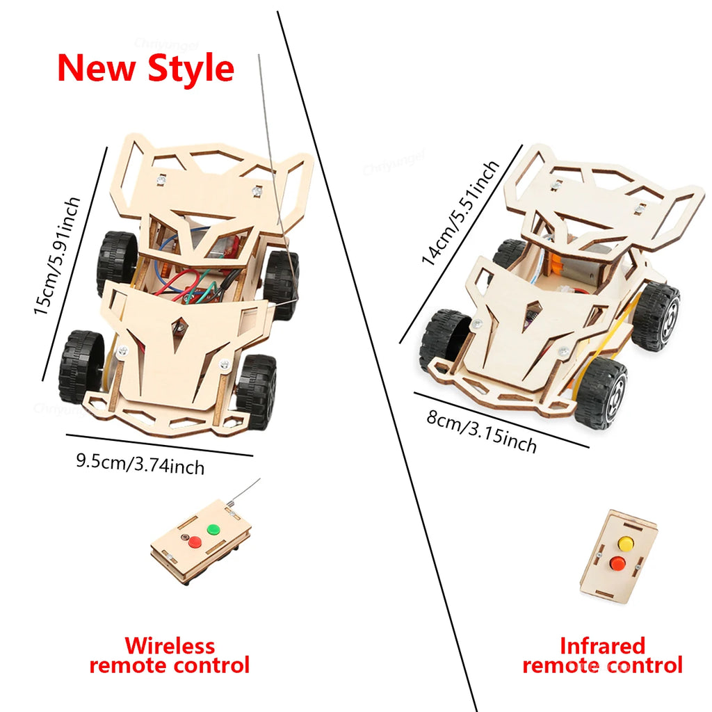 DIY Wooden Remote Control Car Kit for STEM Learning and Racing