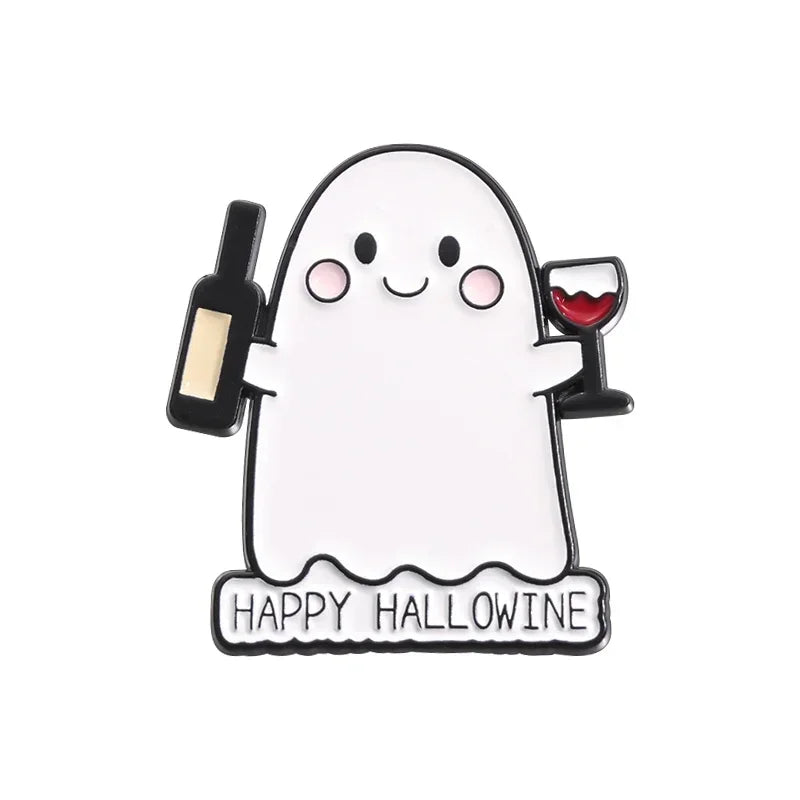 Halloween Punk Ghost Collected Enamel Pin Custom Spooky Boo With Black Cat Brooches Clothes Lapel Badge Jewelry Gift for Friends