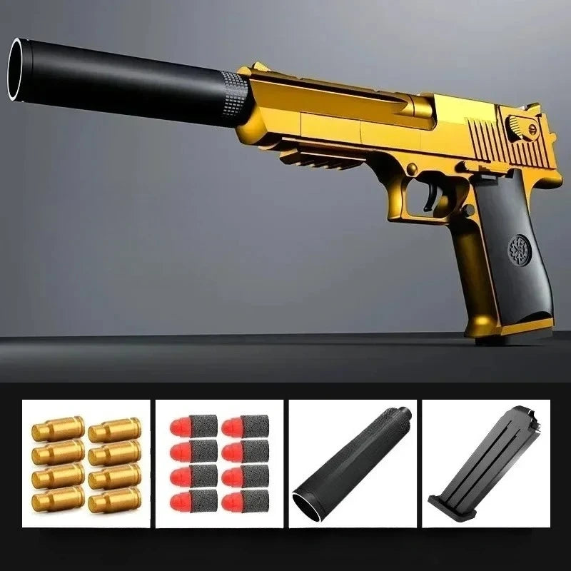 Soft Bullet Toy Pistol – Manual Shell-Ejecting Blaster