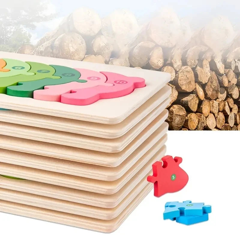 Wooden Kids Puzzle Animal Dinosaur Traffic Jigsaw Toy