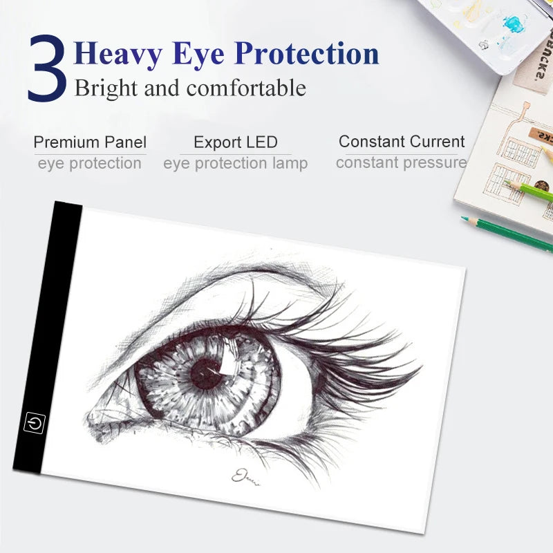 LED Tracing Drawing Board – 3-Level Dimmable Light Pad