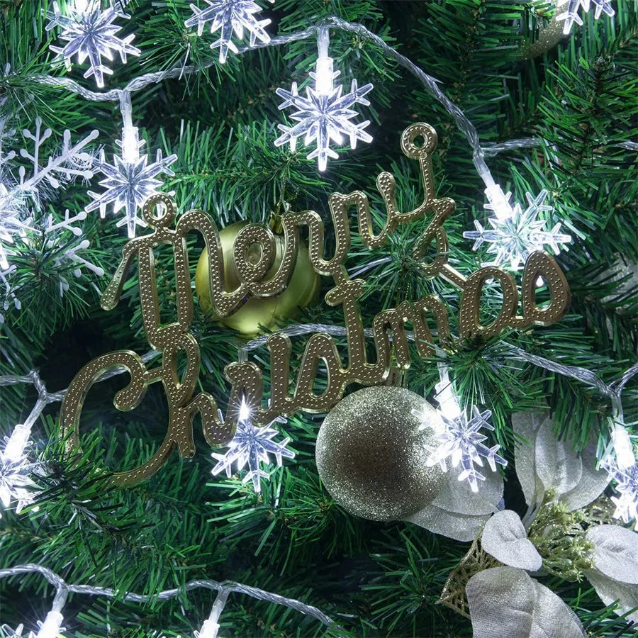 Christmas Snowflake String Lights 10/20/40 LED USB Battery Lights