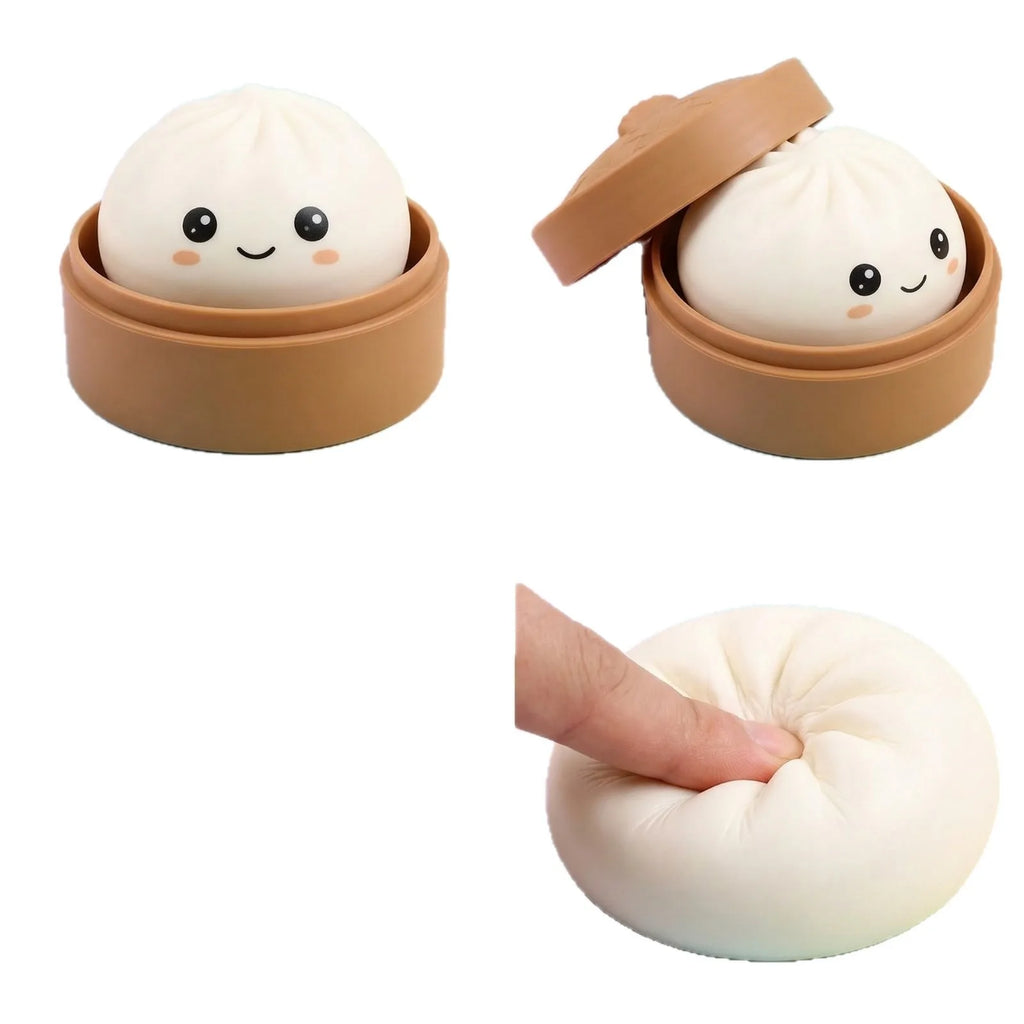 Glitter Dumpling Squishy Toy with Storage Box for Stress Relief