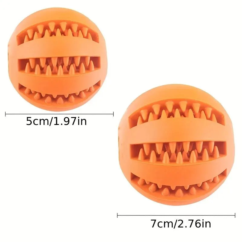 Rubber Dog Treat Ball – Chew Toy for Teeth Cleaning