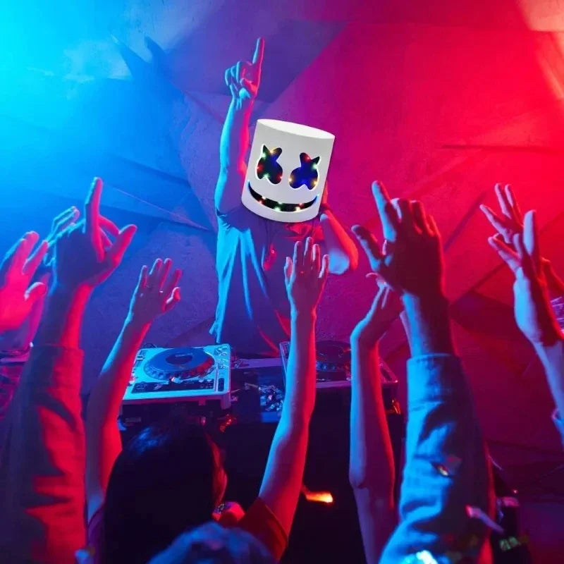 LED Halloween Mask – Light-Up DJ Costume Helmet
