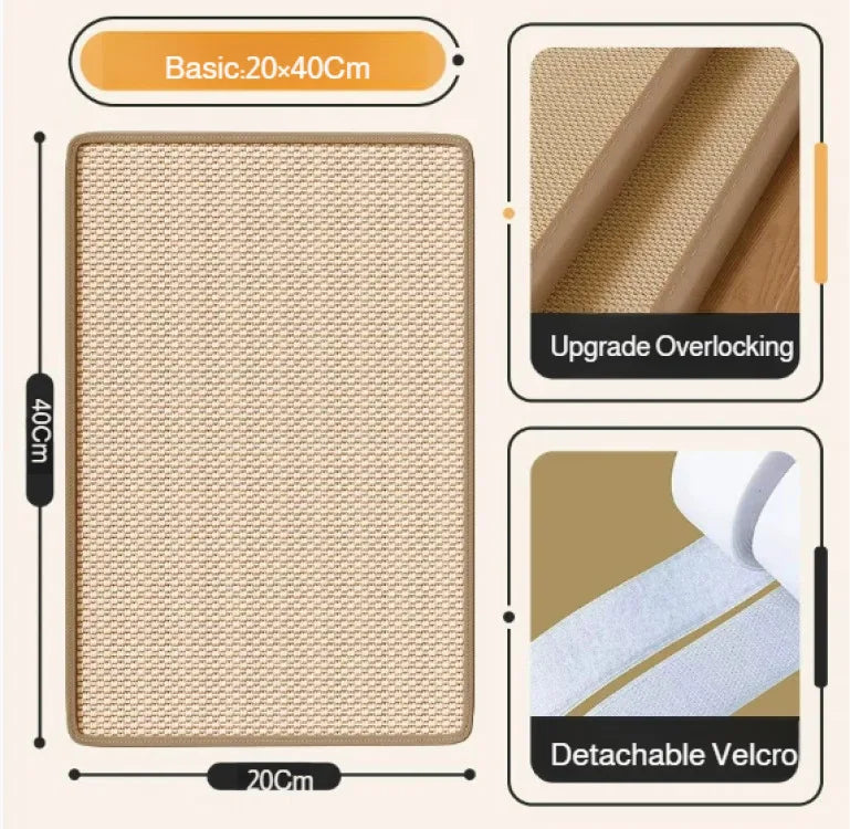 Sisal Cat Scratcher Mat for Sofa Protection and Claw Care