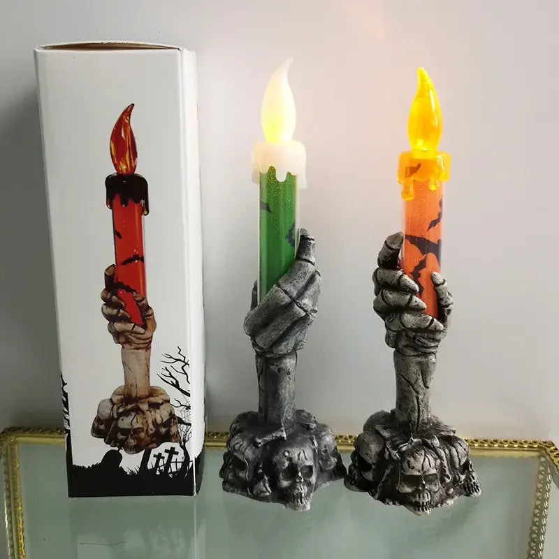 Halloween Skeleton Hand LED Candle Decoration