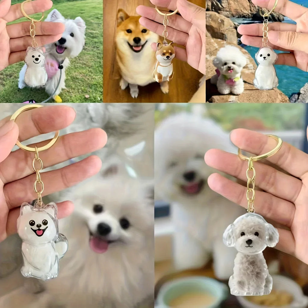 Pet Hair Memorial Keychain – Cat and Dog Keepsake Pendant