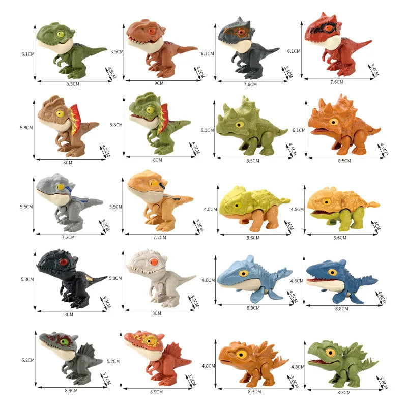 Finger Dinosaur Toy 5 Piece Movable Mini Dinosaur Figure Set