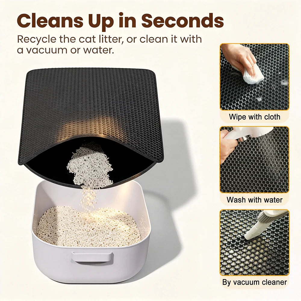 Double Layer Cat Litter Mat – Waterproof Non-Slip Pet Mat