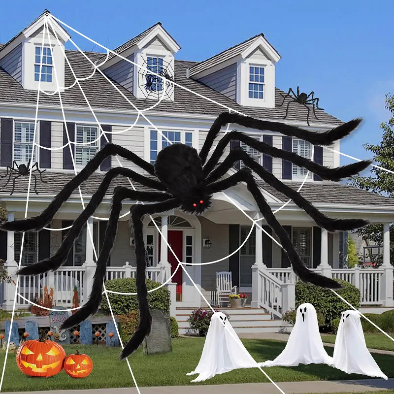 Giant Plush Halloween Spider Decoration in 7 Sizes