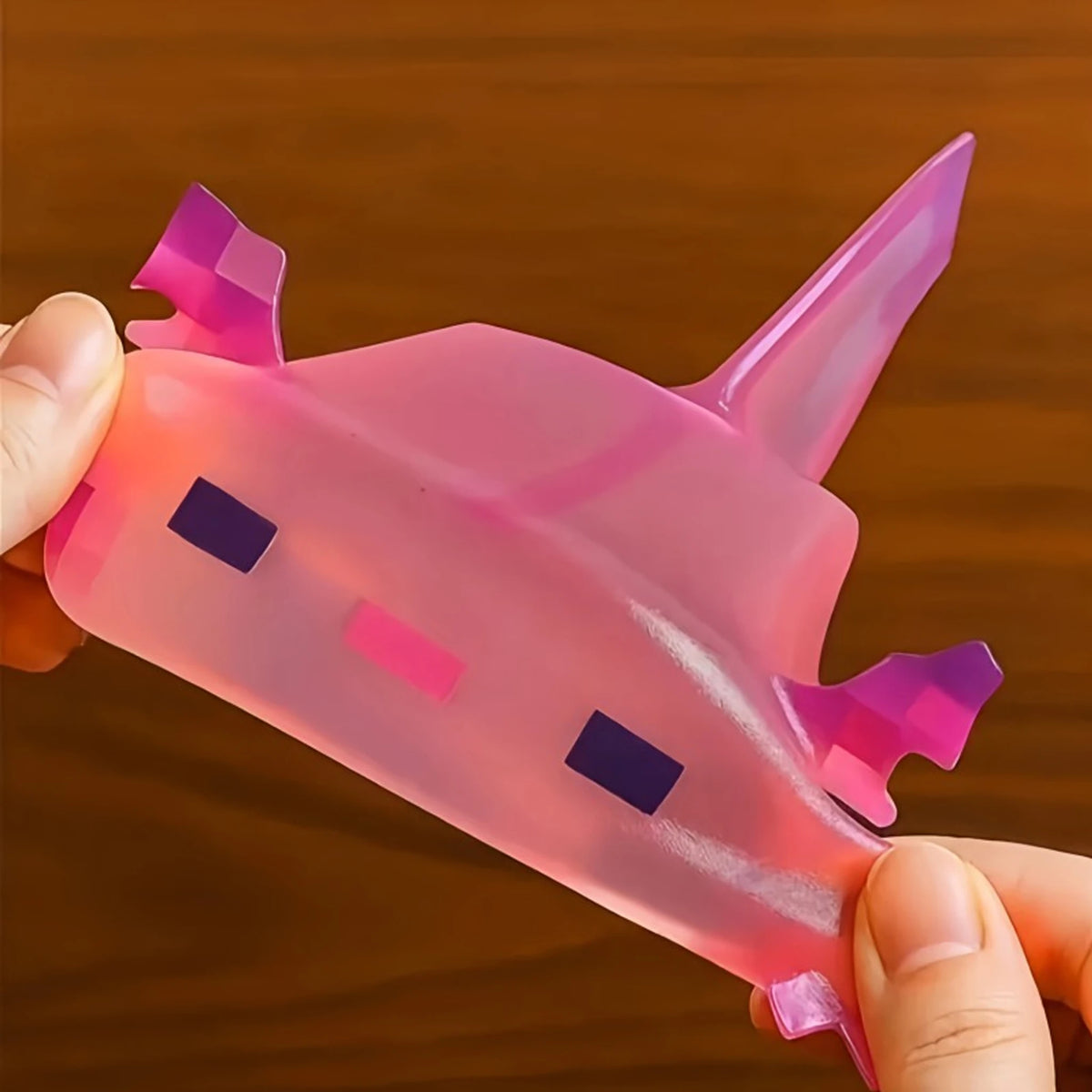 Axolotl Squishy Fidget Toy – Transparent Slow-Rising Cube