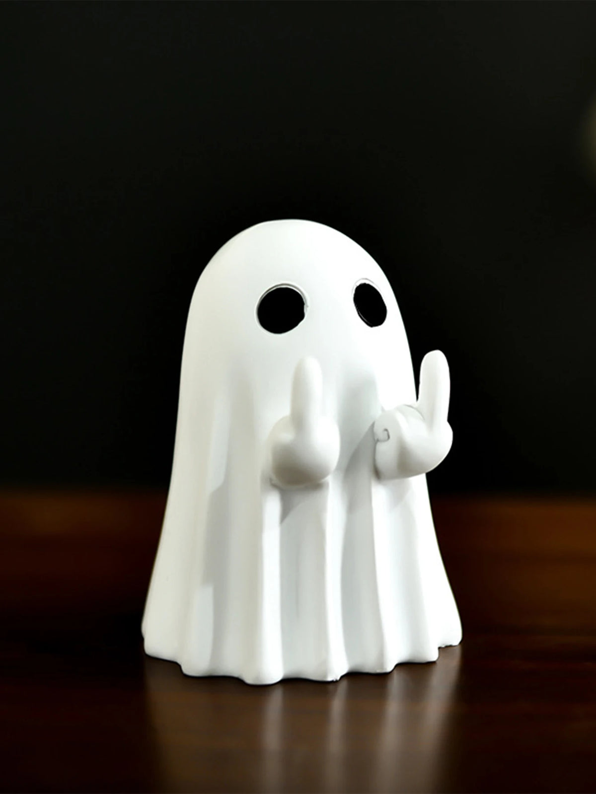 Funny Middle Finger Ghost Statue for Halloween Home Decor