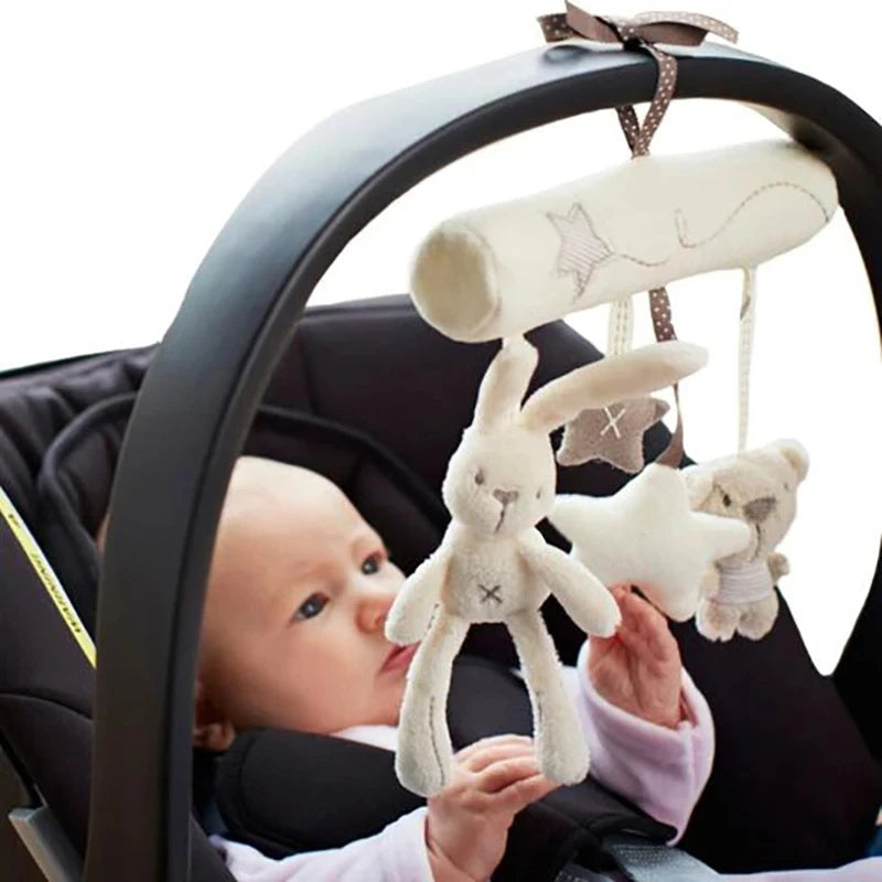 Hanging Baby Rattle Toy – Plush Rabbit Stroller Toy