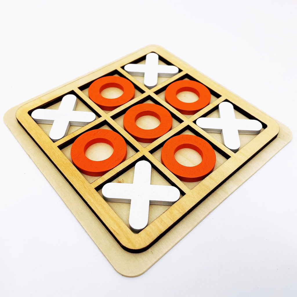 Wooden Tic Tac Toe Game – Portable Family Board Game