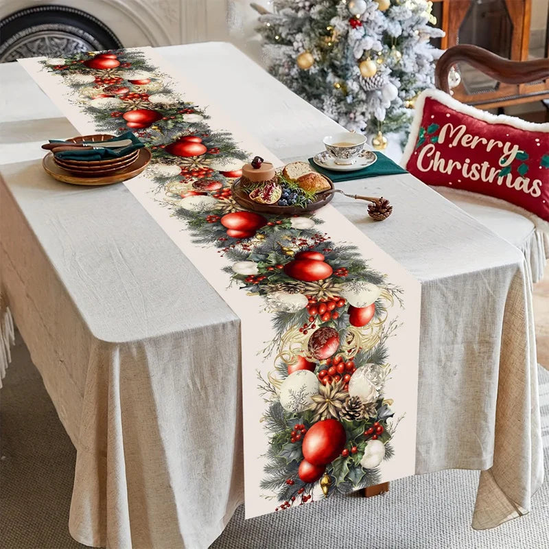 Christmas Table Runner Merry Christmas Holiday Table Decor 180x35cm