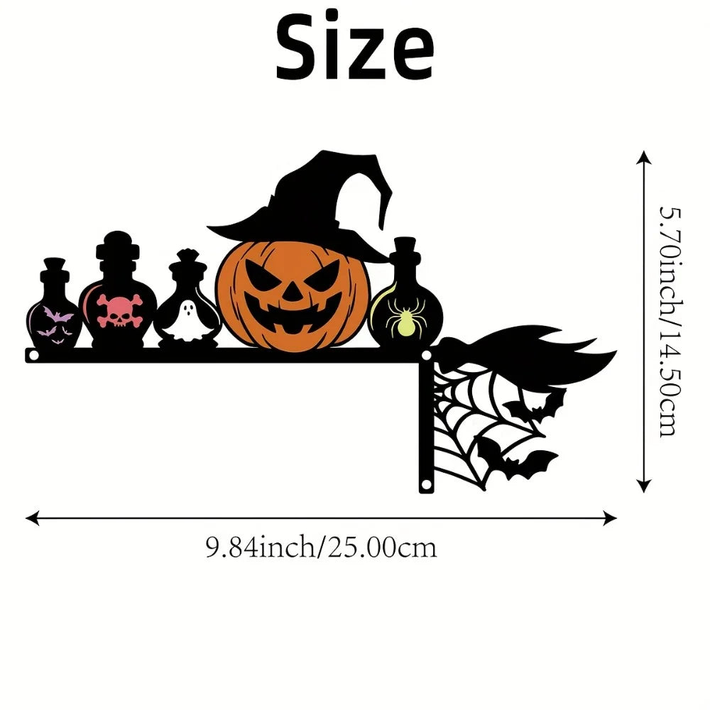 Halloween Metal Trick-or-Treat Sign with Pumpkin Monster Design