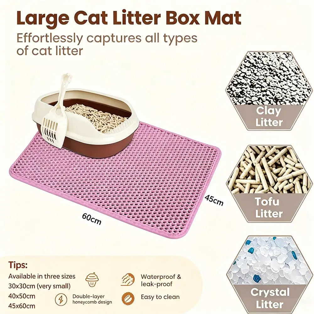 Double Layer Cat Litter Mat – Waterproof Non-Slip Pet Mat