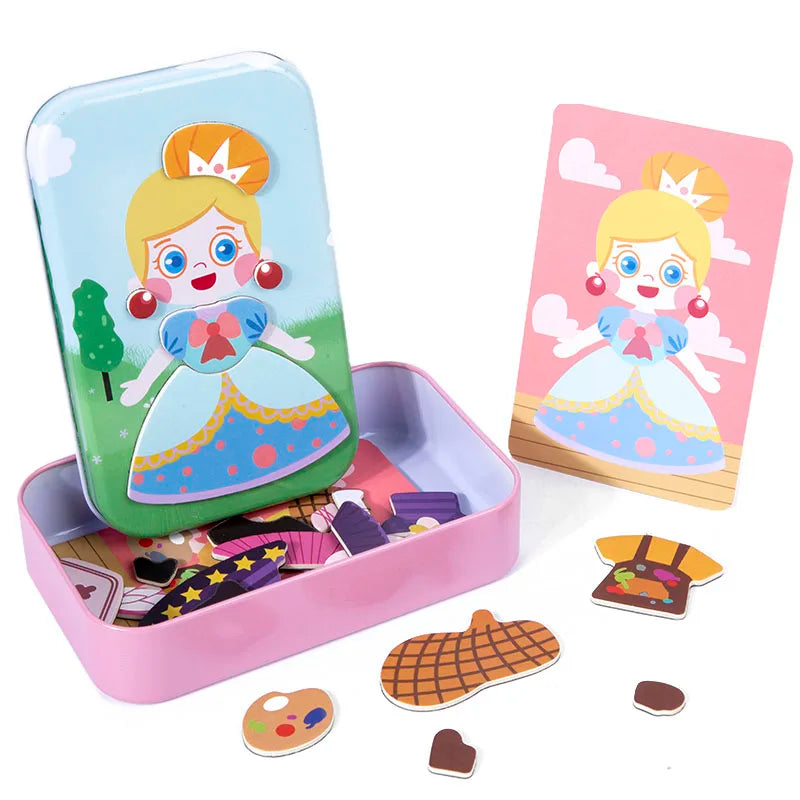 Magnetic Dress Up Puzzle Wooden Facial Expression Game