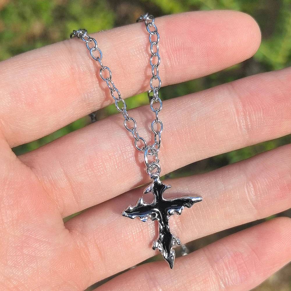 Special Wind Cross Skeleton Spider Set Necklace, Y2K Personalized Trendy Cool Girl Necklace Set, Halloween Gift