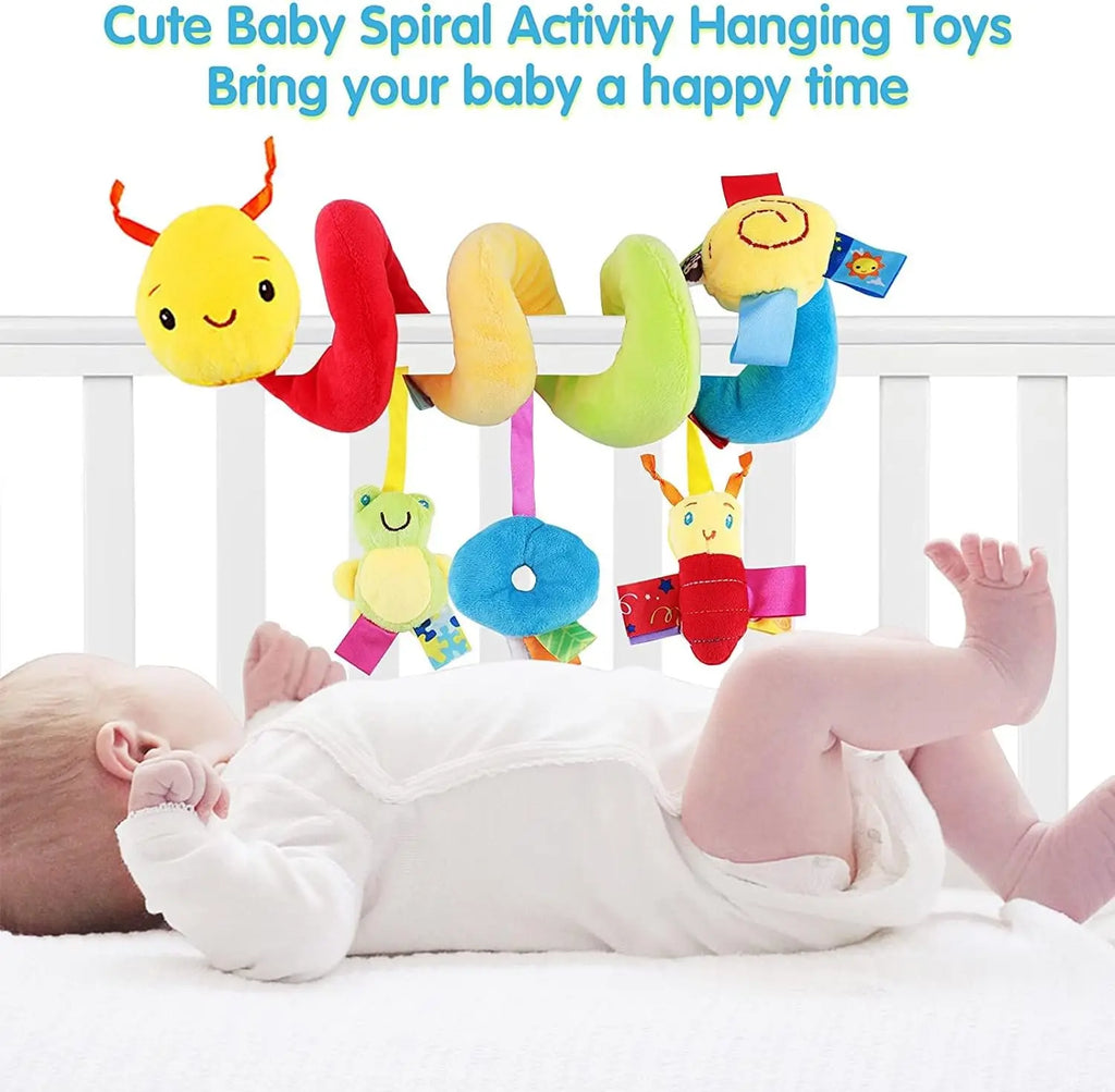 Baby Spiral Stroller Toy – Plush Hanging Activity Rattle