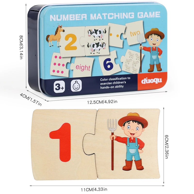 Wooden Matching Puzzle – Animal & Food Magnetic Learning Game