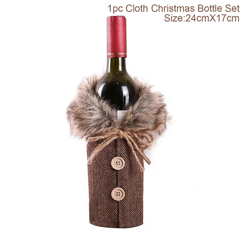 Christmas Wine Bottle Cover Festive Holiday Table Decor
