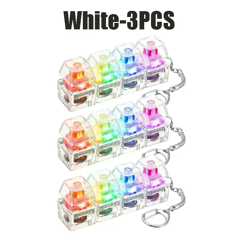 Light Up Keyboard Keychain Clickable Button LED Fidget Toy