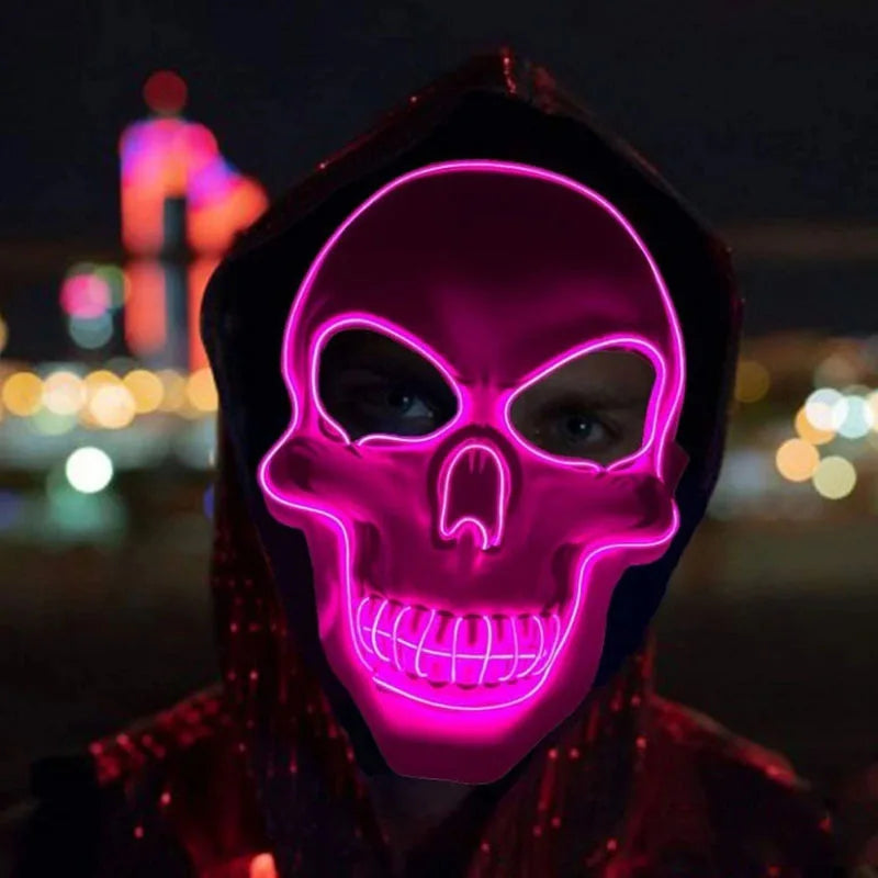 LED Skull Mask – Glowing Halloween Horror Costume