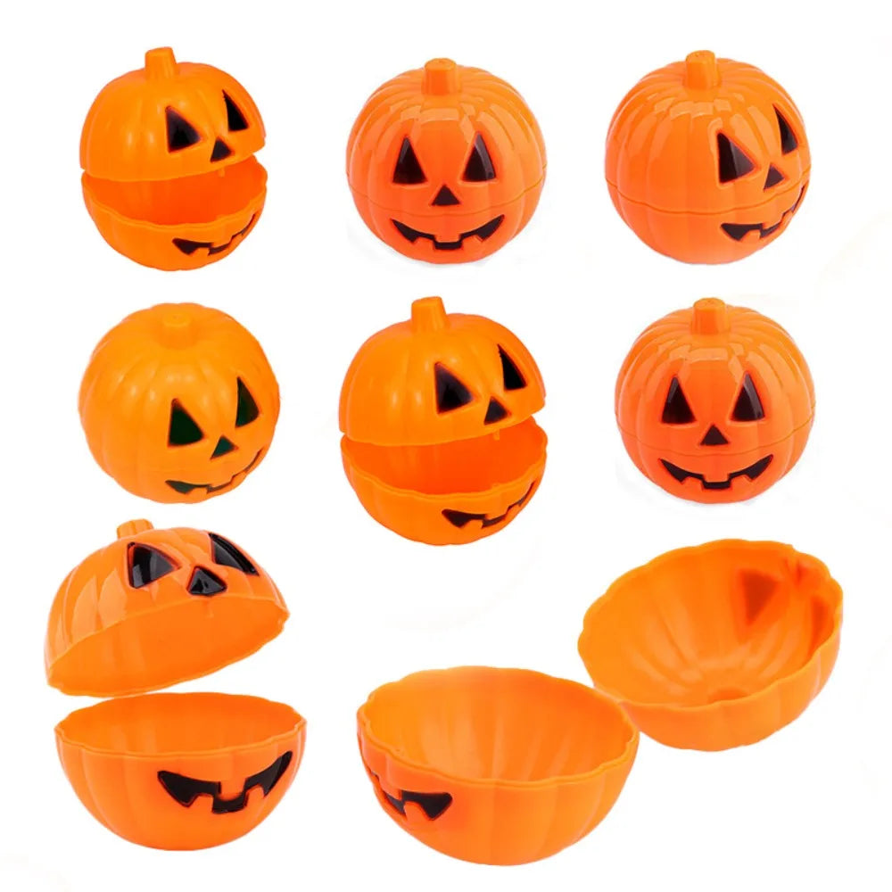 12/24PC Halloween Pumpkin Bucket Storage Box Kids Birthday Party Halloween Day of The Dead Party Favors Decoration Candy Filling