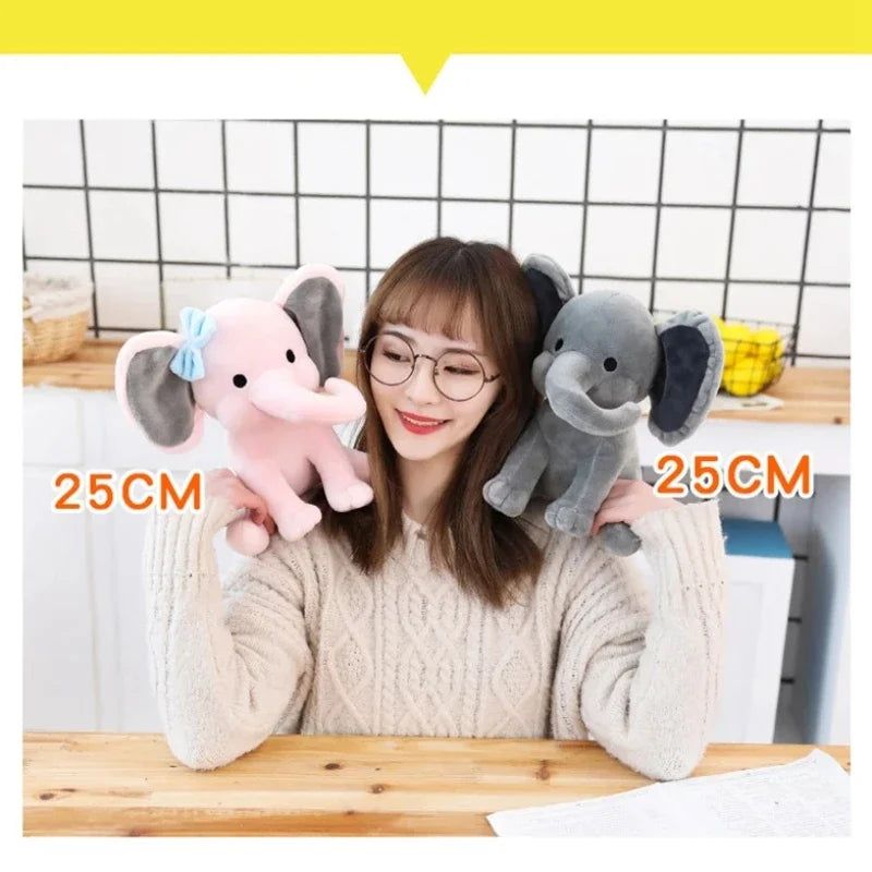 Gray Elephant Plush Toy – 25cm Soft Stuffed Animal Pillow
