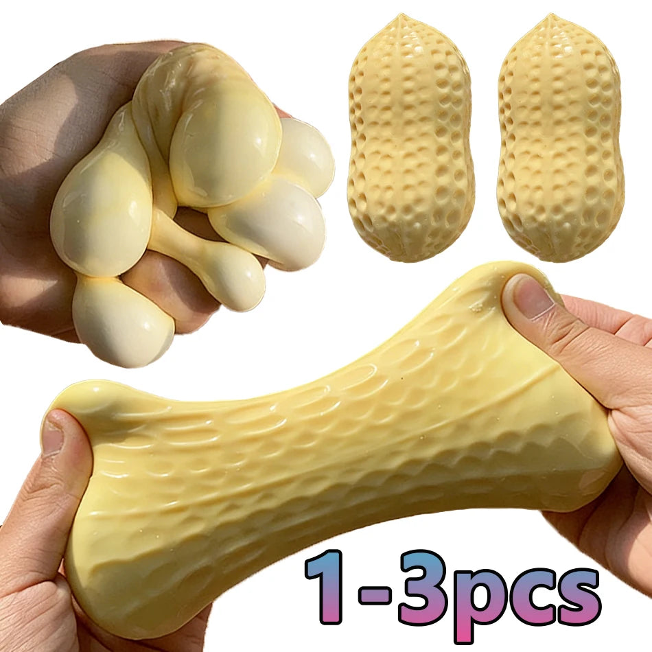 Peanut Squishy Stress Ball 2 Styles Food Fidget Toy