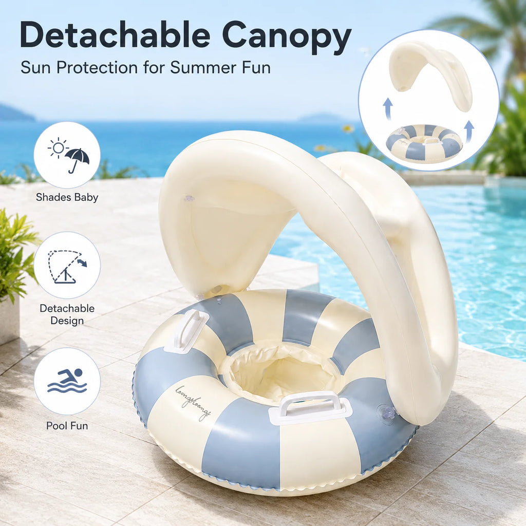 Baby Swim Float with Canopy – Inflatable Pool Seat