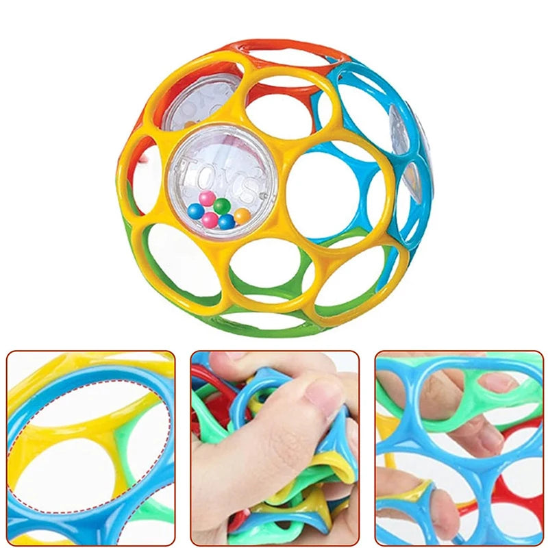 Baby Grasping Ball Rattle – Soft Sensory Bell Toy