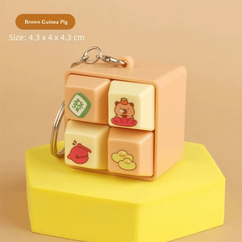 Capybara Fidget Keychain – Light-Up Keyboard Button Toy